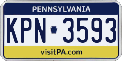 PA license plate KPN3593
