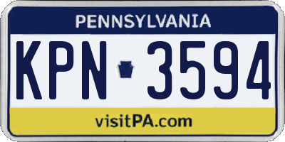 PA license plate KPN3594