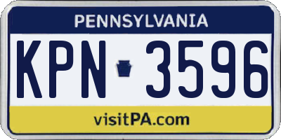 PA license plate KPN3596