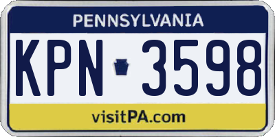 PA license plate KPN3598
