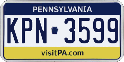 PA license plate KPN3599