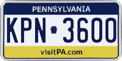 PA license plate KPN3600