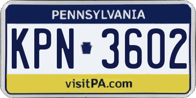 PA license plate KPN3602