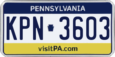 PA license plate KPN3603