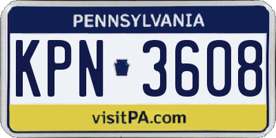 PA license plate KPN3608