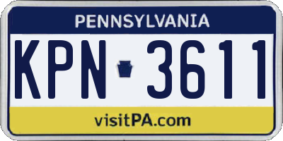 PA license plate KPN3611