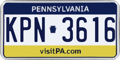 PA license plate KPN3616