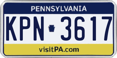 PA license plate KPN3617