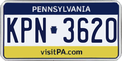 PA license plate KPN3620