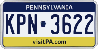 PA license plate KPN3622