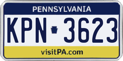 PA license plate KPN3623