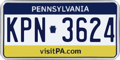 PA license plate KPN3624