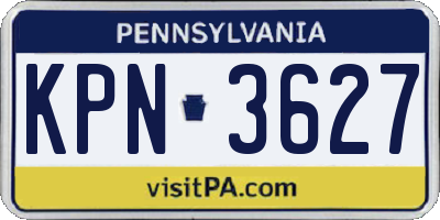 PA license plate KPN3627