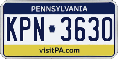 PA license plate KPN3630