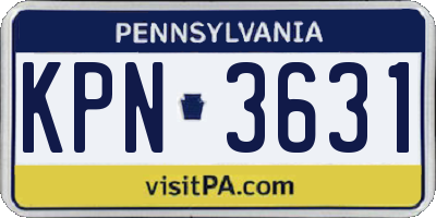 PA license plate KPN3631