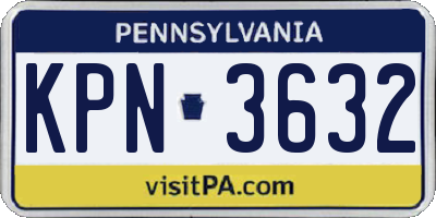 PA license plate KPN3632