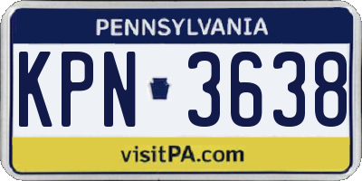 PA license plate KPN3638