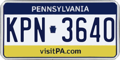 PA license plate KPN3640