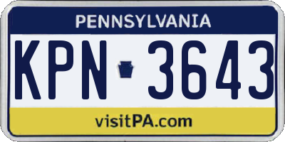 PA license plate KPN3643