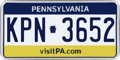 PA license plate KPN3652