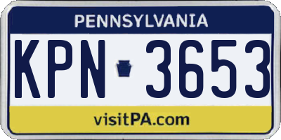 PA license plate KPN3653