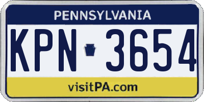 PA license plate KPN3654