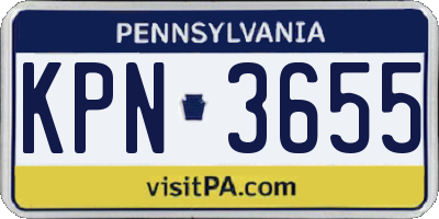 PA license plate KPN3655