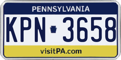 PA license plate KPN3658