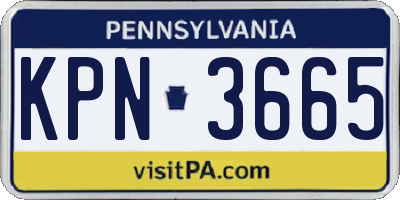 PA license plate KPN3665