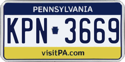 PA license plate KPN3669