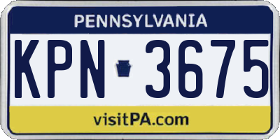 PA license plate KPN3675