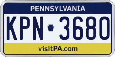 PA license plate KPN3680