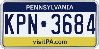 PA license plate KPN3684
