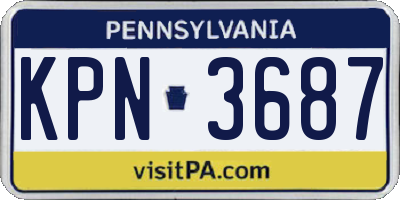 PA license plate KPN3687