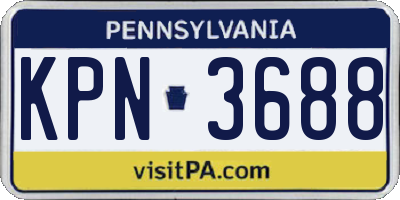 PA license plate KPN3688