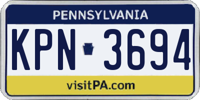 PA license plate KPN3694