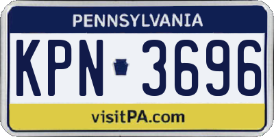 PA license plate KPN3696