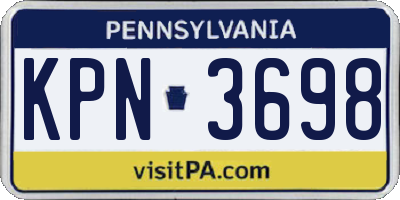 PA license plate KPN3698