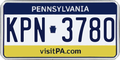 PA license plate KPN3780