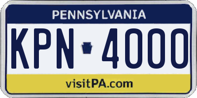 PA license plate KPN4000