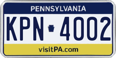 PA license plate KPN4002