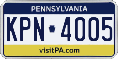 PA license plate KPN4005
