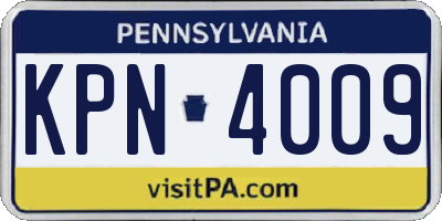 PA license plate KPN4009