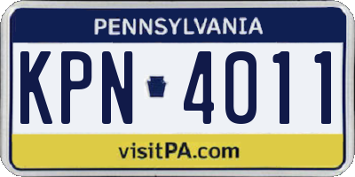 PA license plate KPN4011