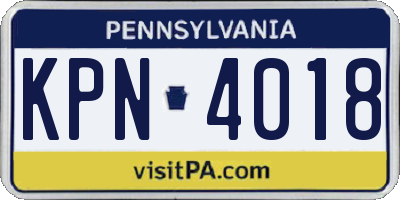 PA license plate KPN4018