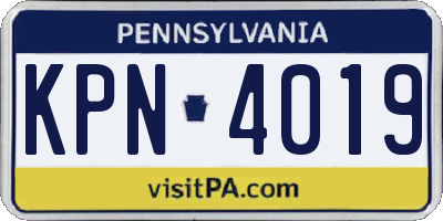 PA license plate KPN4019