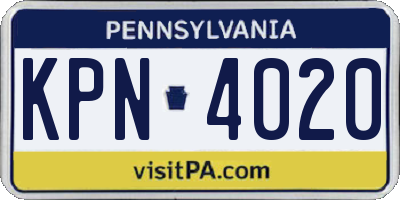 PA license plate KPN4020