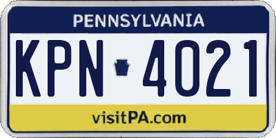 PA license plate KPN4021