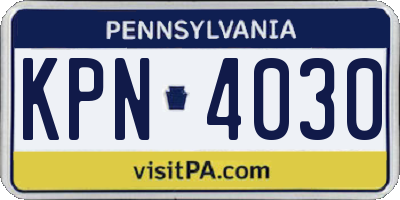 PA license plate KPN4030