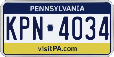 PA license plate KPN4034
